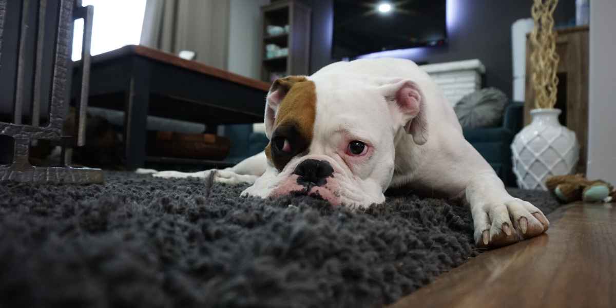 כלב על השטיח